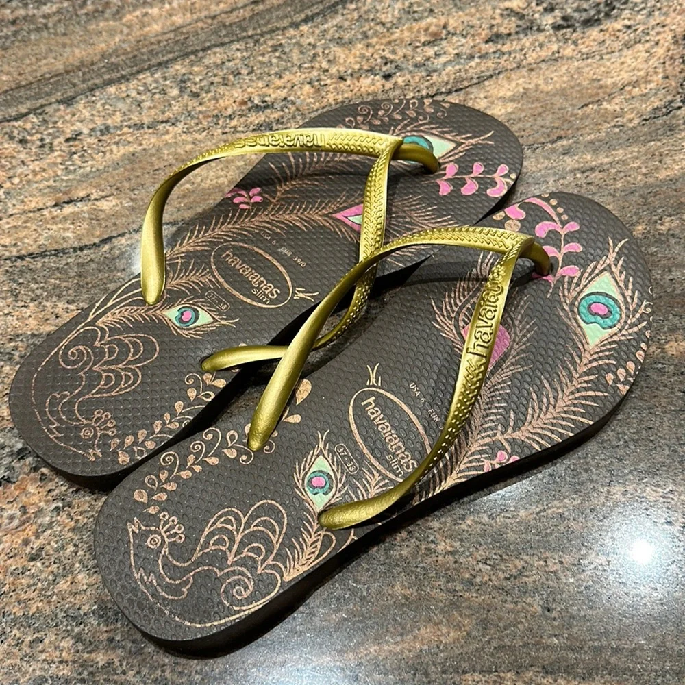 Havaianas Peacock Flip Flops - Picture 3 of 10